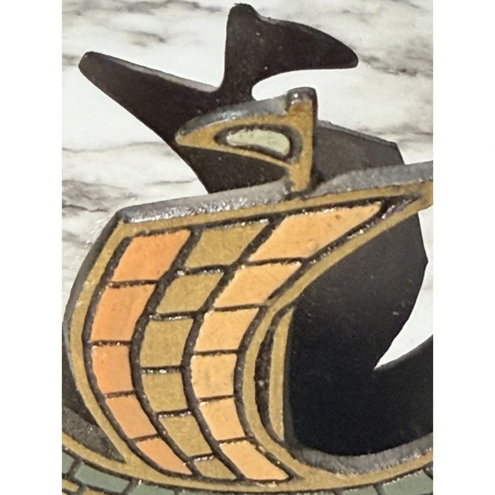 VTG Iron Mosaic Sailboat Letter/Envelope Holder‎ 3.25 x 3.25 (2924)